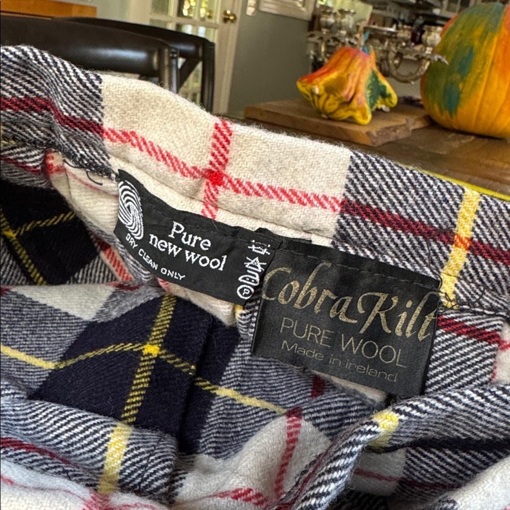 Cobra Kilt vintage tartan plaid wrap kilt midi skirt pinned EVC size XS - Picture 8 of 10